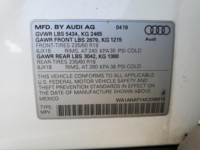 Photo 12 VIN: WA1ANAFY4K2098816 - AUDI Q5 