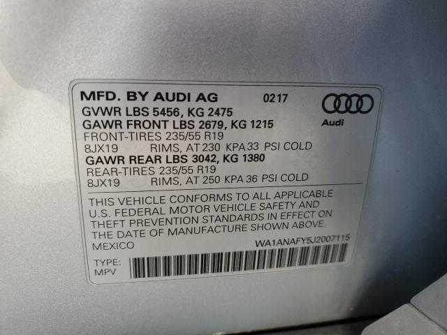 Photo 12 VIN: WA1ANAFY5J2007115 - AUDI Q5 PREMIUM 