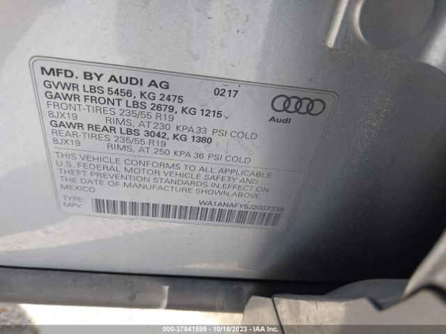 Photo 8 VIN: WA1ANAFY5J2007339 - AUDI Q5 