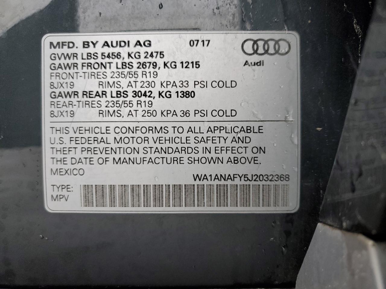 Photo 11 VIN: WA1ANAFY5J2032368 - AUDI Q5 