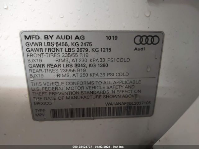 Photo 8 VIN: WA1ANAFY5L2037105 - AUDI Q5 