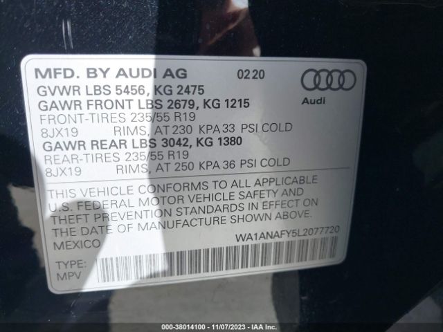 Photo 8 VIN: WA1ANAFY5L2077720 - AUDI Q5 