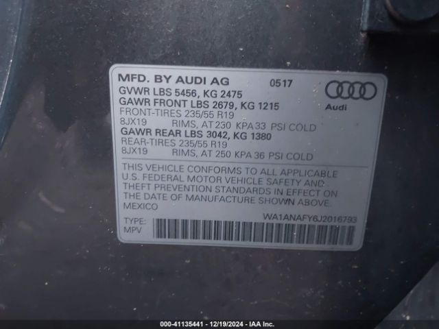 Photo 8 VIN: WA1ANAFY6J2016793 - AUDI Q5 