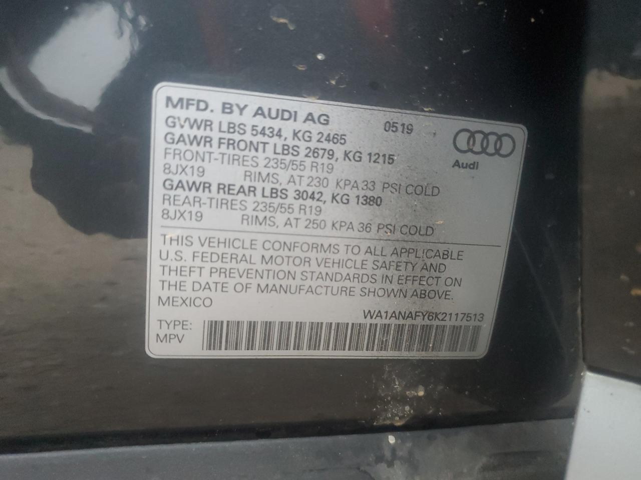 Photo 12 VIN: WA1ANAFY6K2117513 - AUDI Q5 