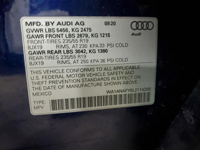 Photo 12 VIN: WA1ANAFY6L2114208 - AUDI Q5 PREMIUM 