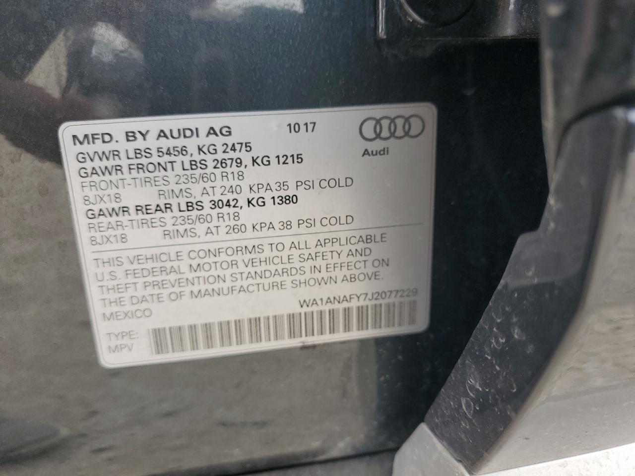 Photo 13 VIN: WA1ANAFY7J2077229 - AUDI Q5 