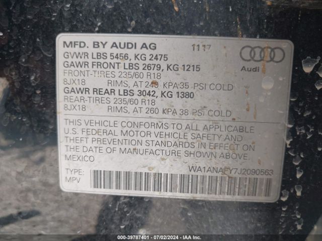 Photo 8 VIN: WA1ANAFY7J2090563 - AUDI Q5 