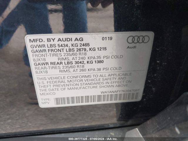 Photo 8 VIN: WA1ANAFY7K2047097 - AUDI Q5 