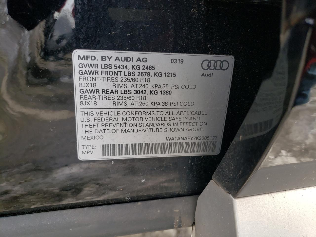 Photo 12 VIN: WA1ANAFY7K2085123 - AUDI Q5 