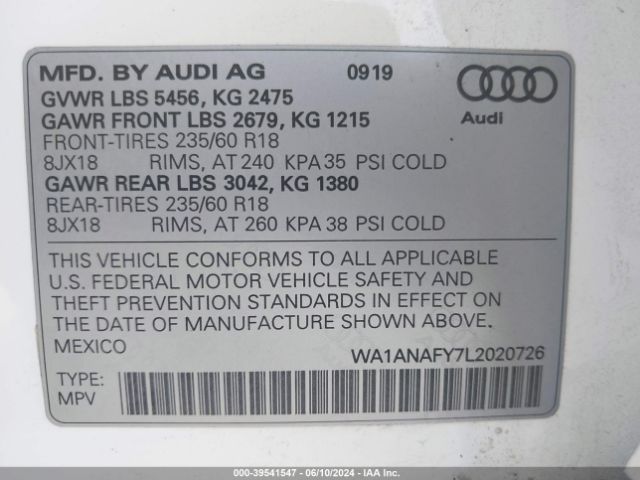 Photo 8 VIN: WA1ANAFY7L2020726 - AUDI Q5 