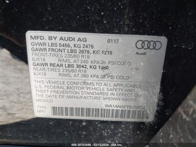 Photo 8 VIN: WA1ANAFY8J2002829 - AUDI Q5 