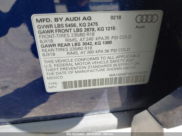 Photo 8 VIN: WA1ANAFY8J2134201 - AUDI Q5 