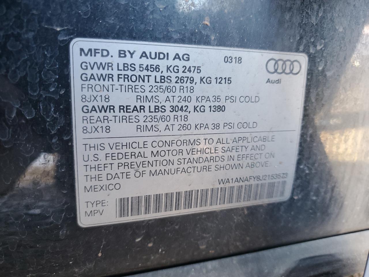 Photo 13 VIN: WA1ANAFY8J2153573 - AUDI Q5 