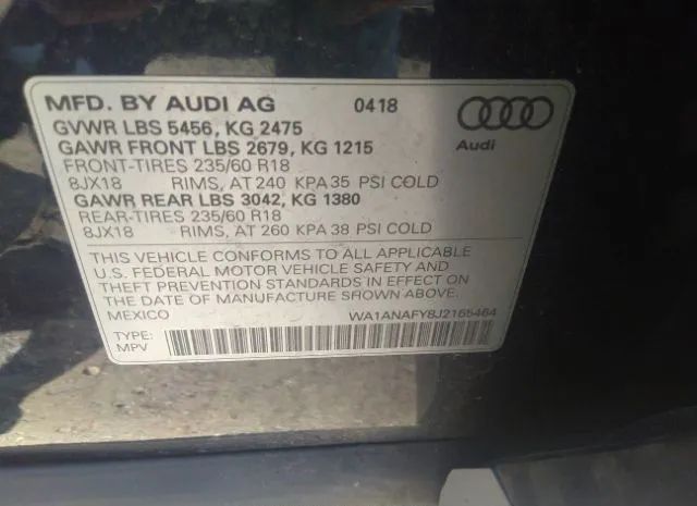 Photo 8 VIN: WA1ANAFY8J2165464 - AUDI Q5 