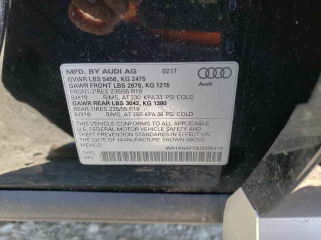 Photo 9 VIN: WA1ANAFY9J2006419 - AUDI Q5 PREMIUM 