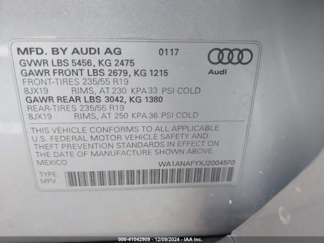 Photo 8 VIN: WA1ANAFYXJ2004503 - AUDI Q5 