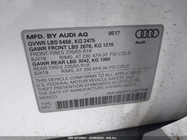 Photo 8 VIN: WA1ANAFYXJ2017848 - AUDI Q5 