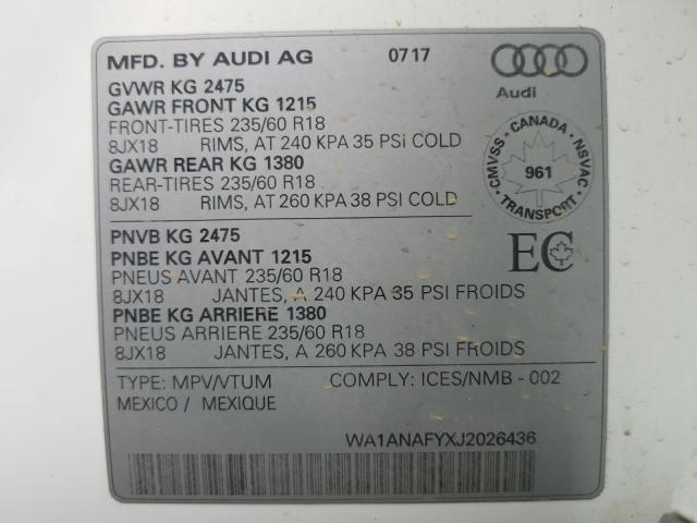 Photo 9 VIN: WA1ANAFYXJ2026436 - AUDI Q5 PREMIUM 