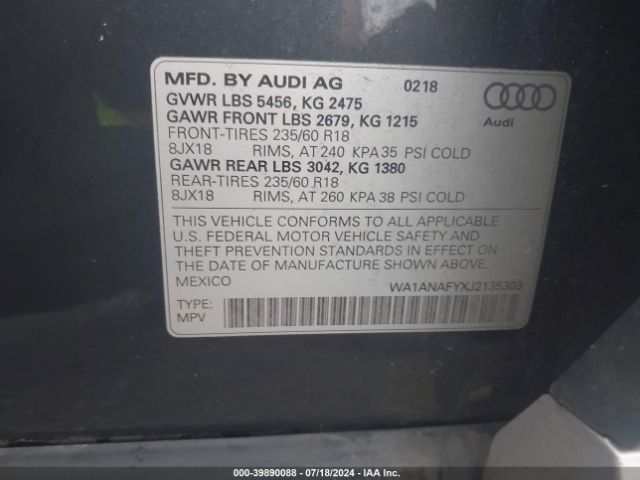 Photo 8 VIN: WA1ANAFYXJ2135303 - AUDI Q5 