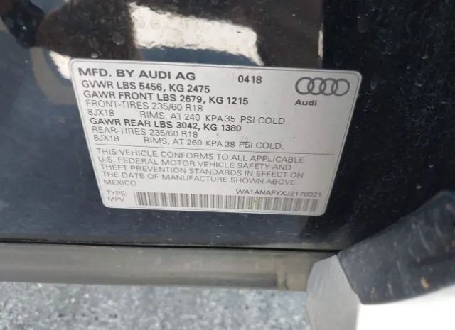 Photo 8 VIN: WA1ANAFYXJ2170021 - AUDI Q5 