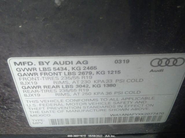 Photo 8 VIN: WA1ANAFYXK2077470 - AUDI Q5 