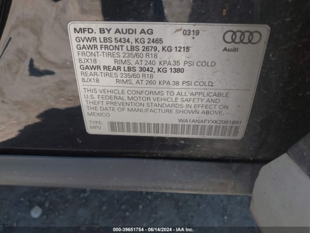 Photo 8 VIN: WA1ANAFYXK2081891 - AUDI Q5 