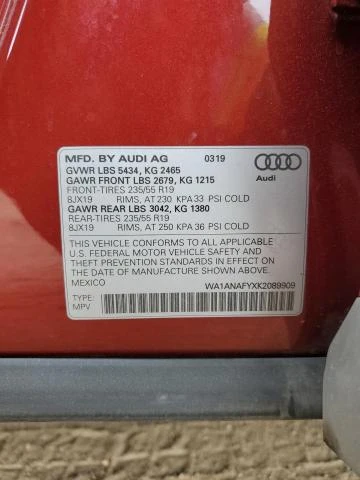 Photo 12 VIN: WA1ANAFYXK2089909 - AUDI Q5 PREMIUM 