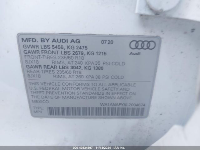 Photo 8 VIN: WA1ANAFYXL2094674 - AUDI Q5 