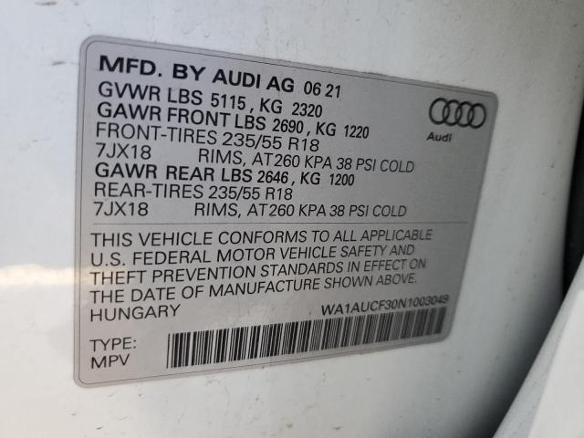 Photo 9 VIN: WA1AUCF30N1003049 - AUDI Q3 PREMIUM 