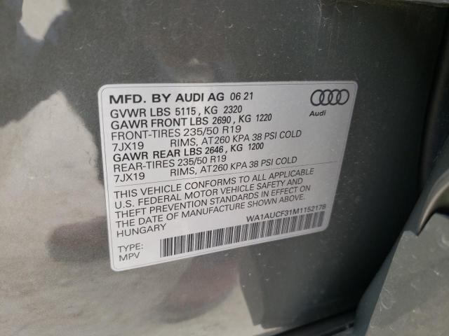 Photo 9 VIN: WA1AUCF31M1152178 - AUDI Q3 PREMIUM 