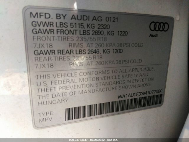 Photo 8 VIN: WA1AUCF33M1077080 - AUDI Q3 