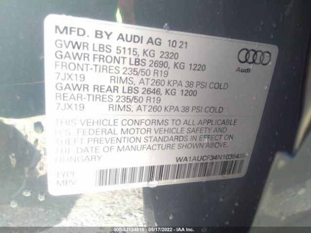 Photo 8 VIN: WA1AUCF34N1038435 - AUDI Q3 