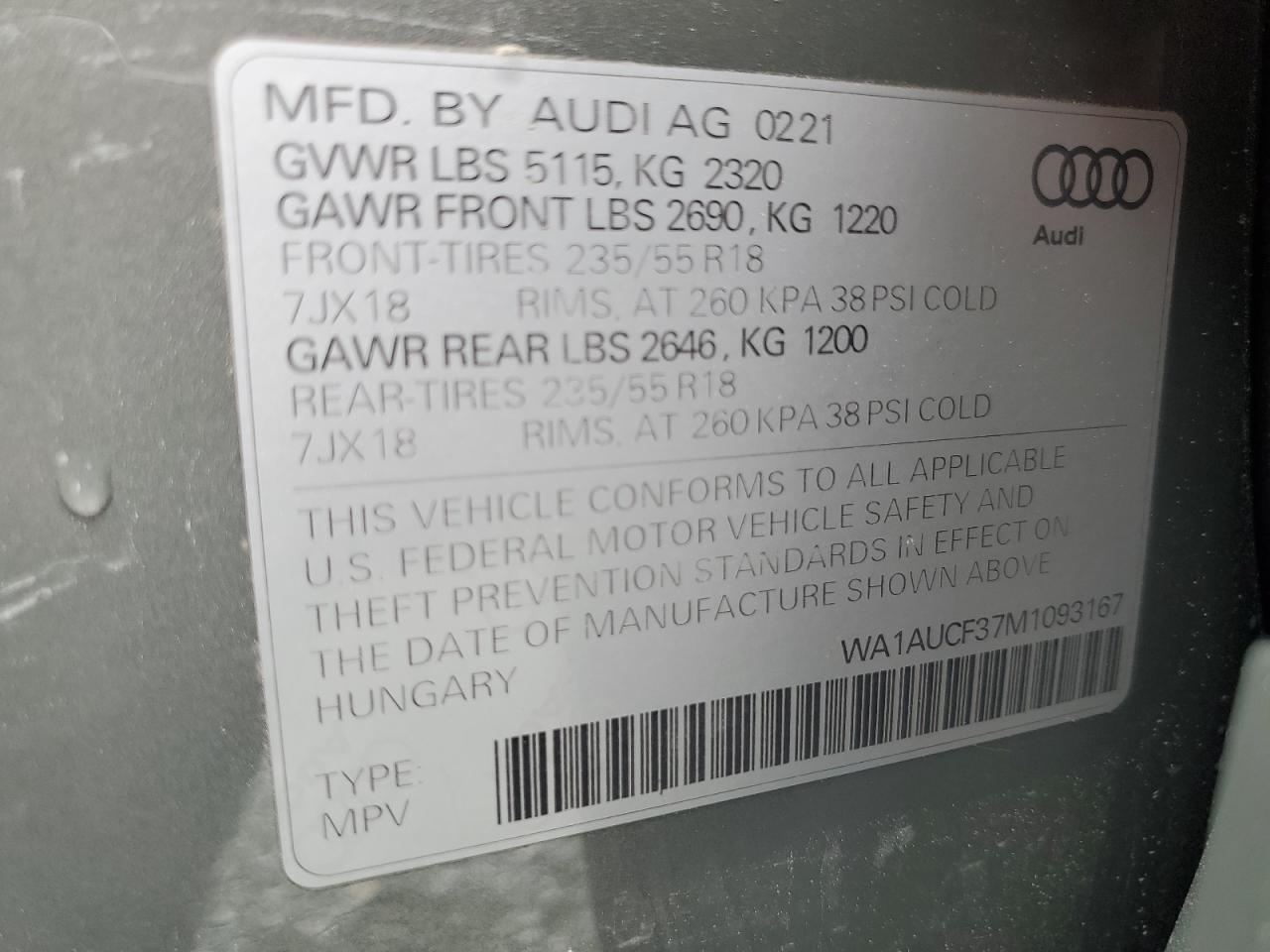 Photo 12 VIN: WA1AUCF37M1093167 - AUDI Q3 