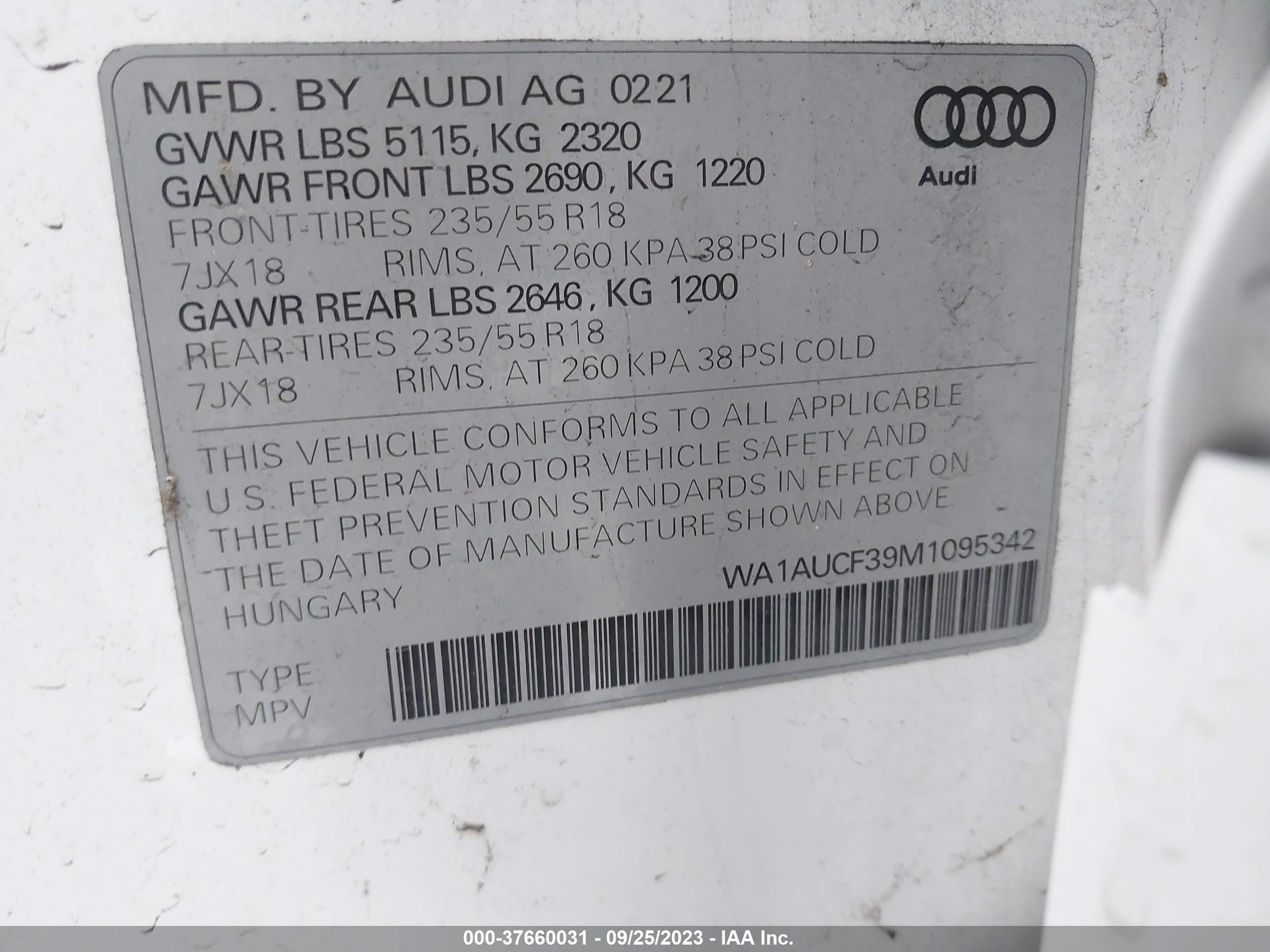 Photo 8 VIN: WA1AUCF39M1095342 - AUDI Q3 