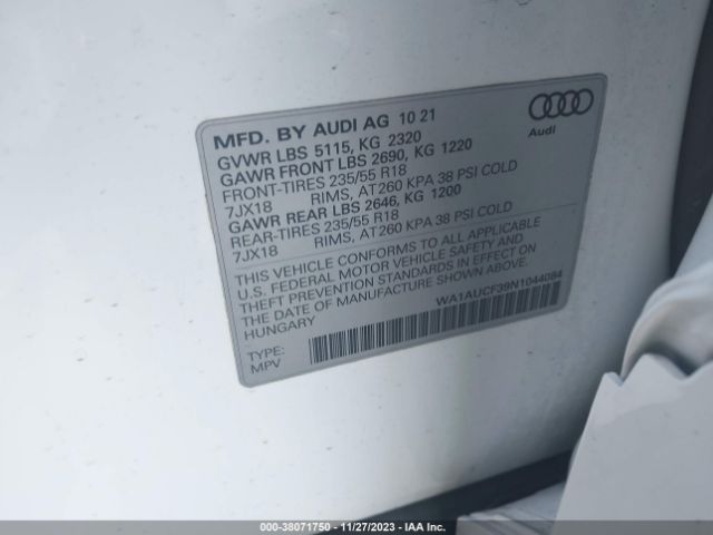 Photo 8 VIN: WA1AUCF39N1044084 - AUDI Q3 