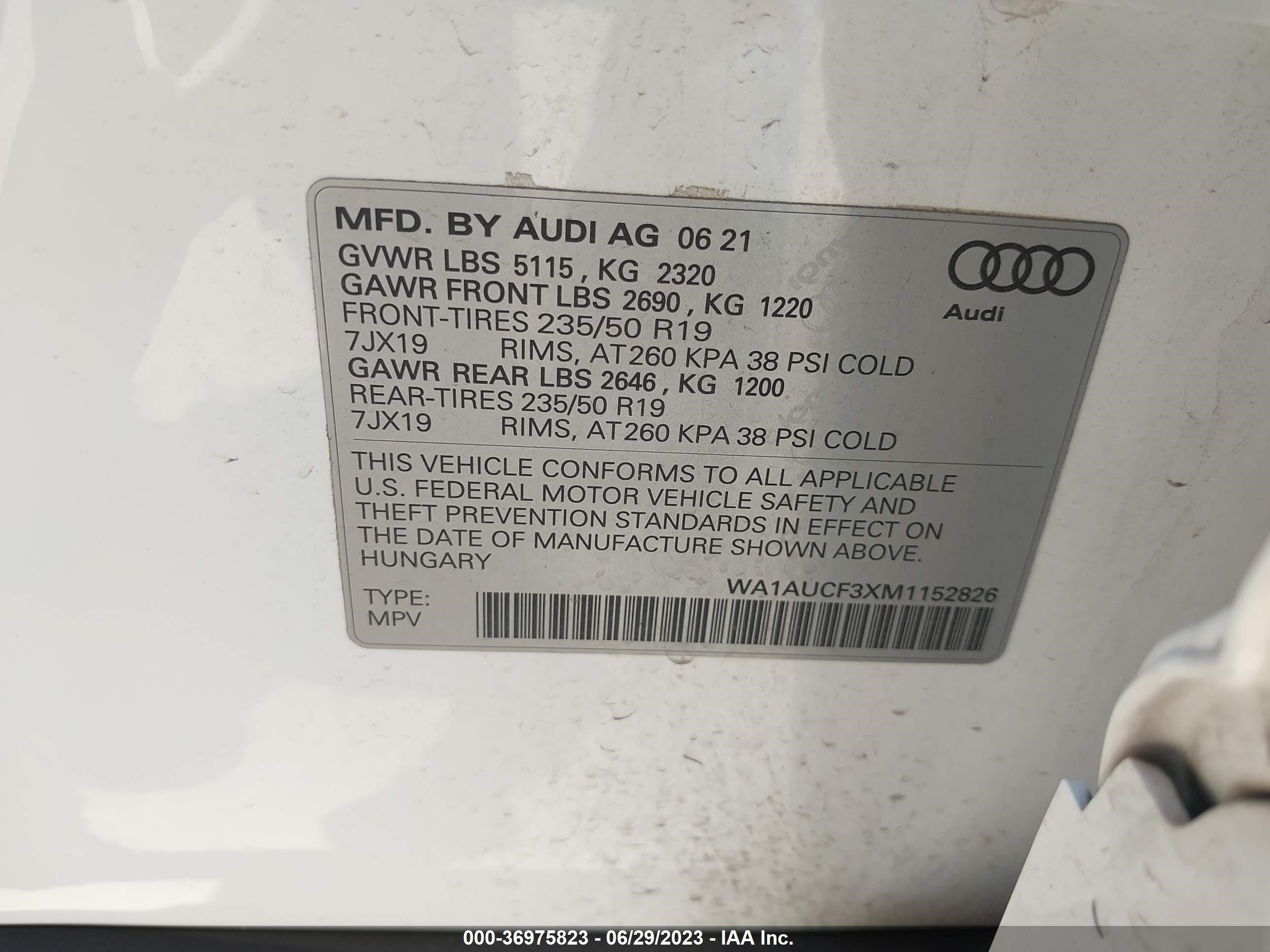 Photo 8 VIN: WA1AUCF3XM1152826 - AUDI Q3 