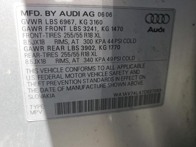 Photo 12 VIN: WA1AV74L47D027069 - AUDI Q7 