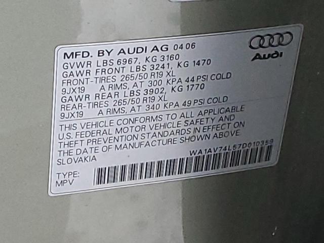 Photo 11 VIN: WA1AV74L57D010359 - AUDI Q7 