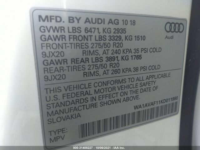 Photo 8 VIN: WA1AVAF11KD011980 - AUDI Q8 