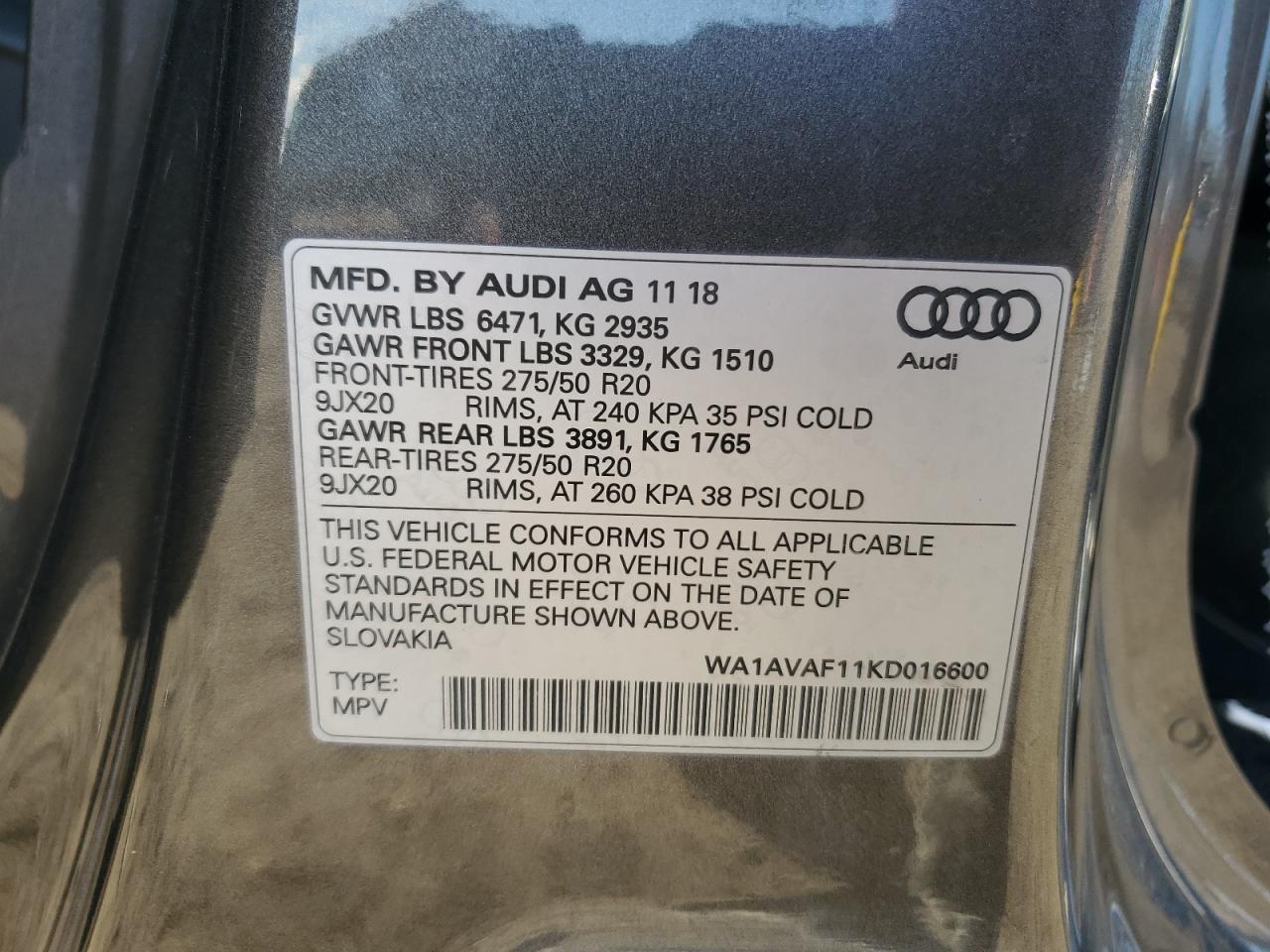 Photo 13 VIN: WA1AVAF11KD016600 - AUDI Q8 