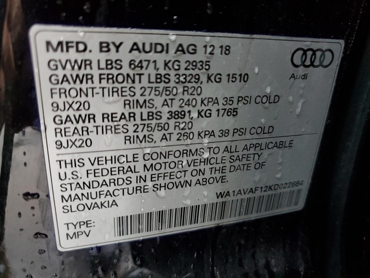 Photo 12 VIN: WA1AVAF12KD022664 - AUDI Q8 