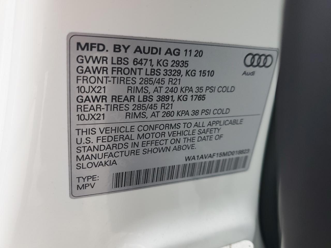 Photo 12 VIN: WA1AVAF15MD018823 - AUDI Q8 