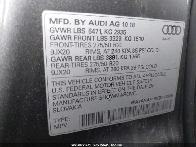 Photo 8 VIN: WA1AVAF18KD013306 - AUDI Q8 