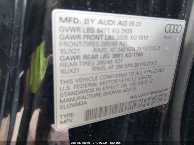 Photo 8 VIN: WA1AVAF19MD007503 - AUDI Q8 