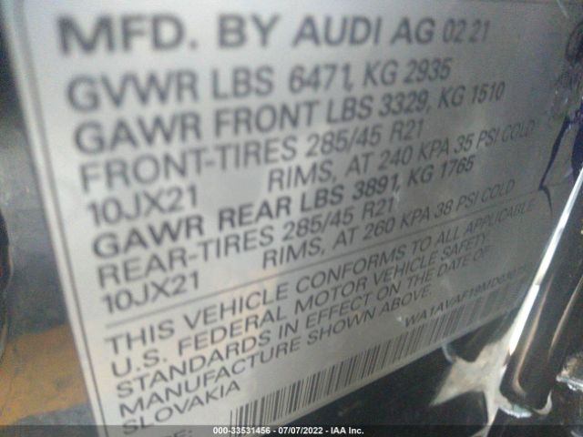 Photo 8 VIN: WA1AVAF19MD030733 - AUDI Q8 