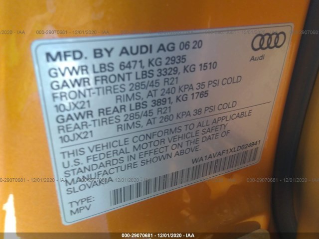 Photo 8 VIN: WA1AVAF1XLD024941 - AUDI Q8 