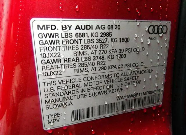 Photo 8 VIN: WA1AWBF11MD004193 - AUDI SQ8 