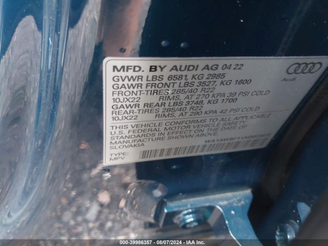 Photo 8 VIN: WA1AWBF11ND023473 - AUDI SQ8 