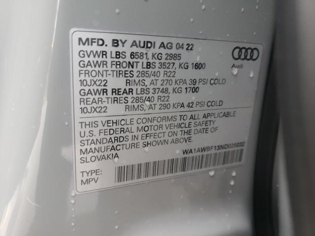 Photo 9 VIN: WA1AWBF13ND025032 - AUDI SQ8 PREMIU 