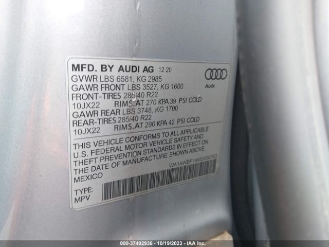 Photo 8 VIN: WA1AWBF14MD006763 - AUDI SQ8 